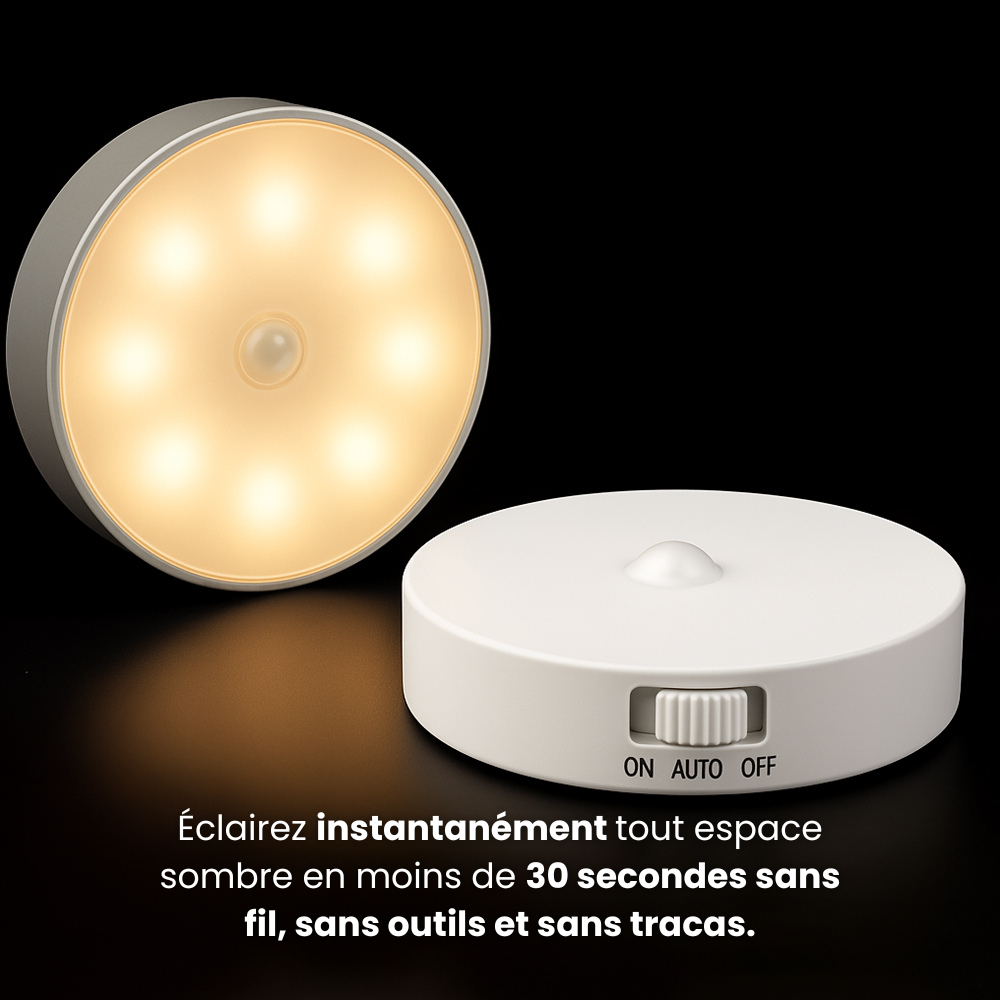 Lampe LED à Détecteur de Mouvement - Fixation Magnétique