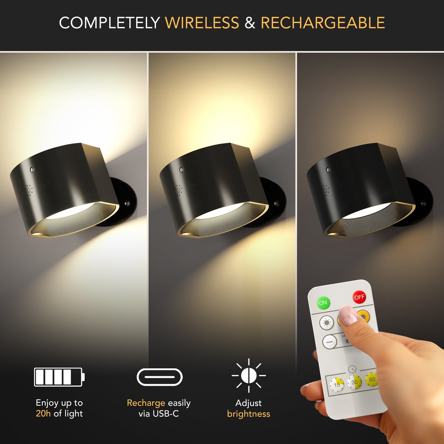 WIRELESS LED WALL LIGHTS