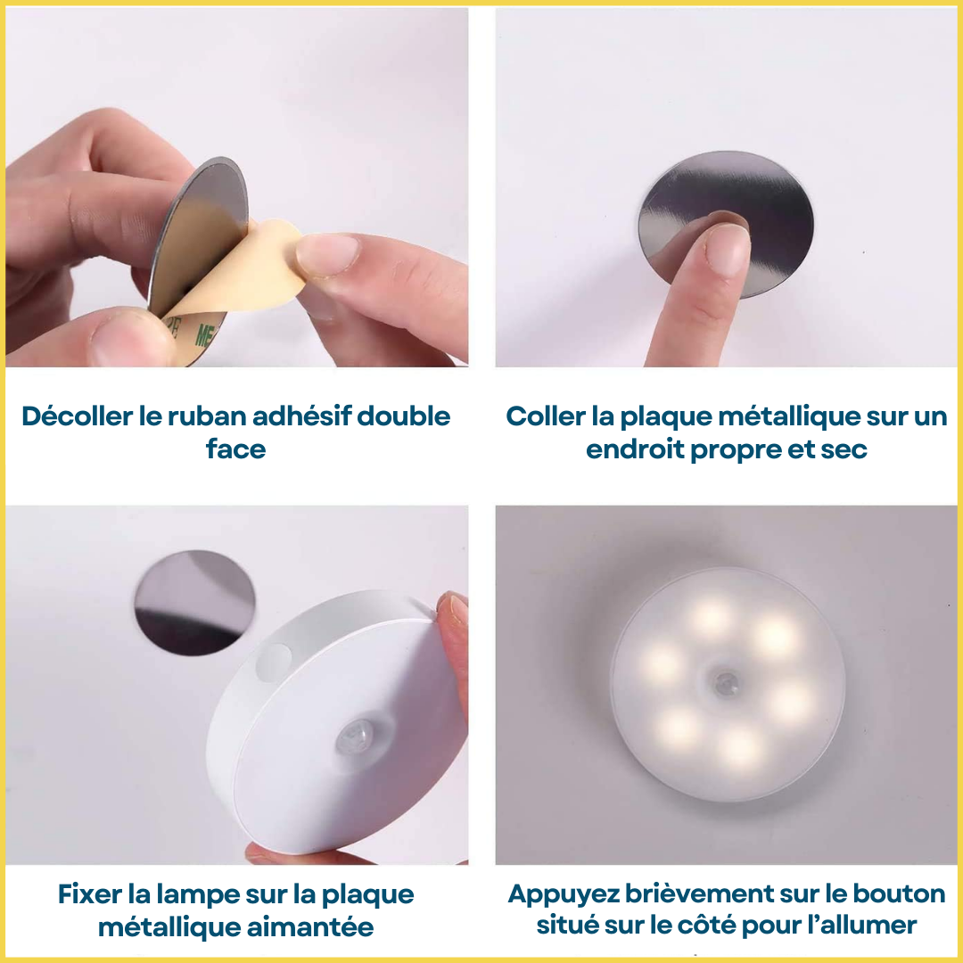 Lampe LED à Détecteur de Mouvement - Fixation Magnétique
